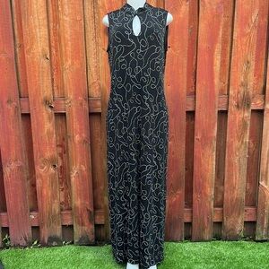 Ronni Nicole Black Silver Sleeveless Sheath Dress Size 12